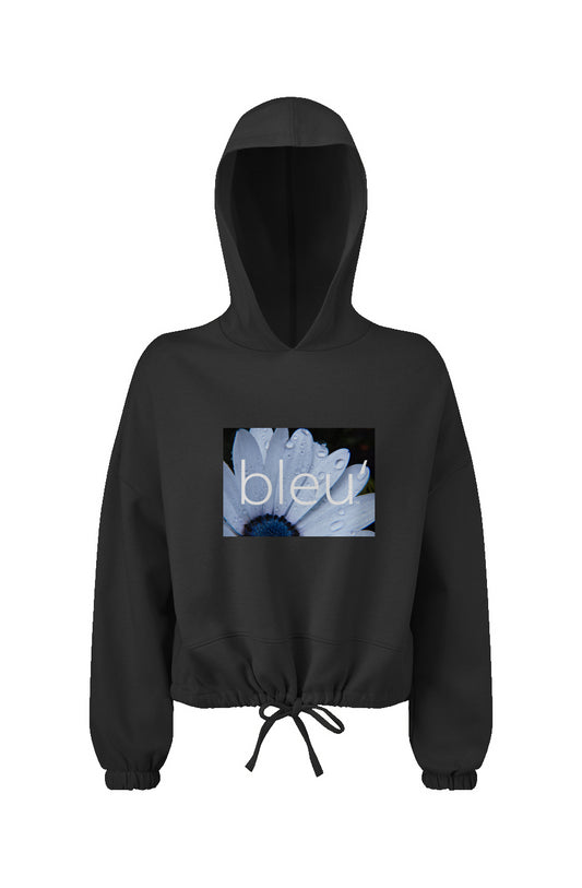 Bleu'-Ladies' Cropped Oversize Hooded Sweatshirt